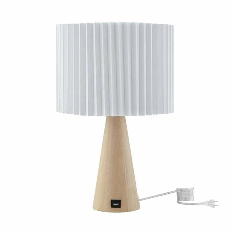 LIGHTING BUSINESS Maylee Wood Base Table Lamp, Ivory LI3649197